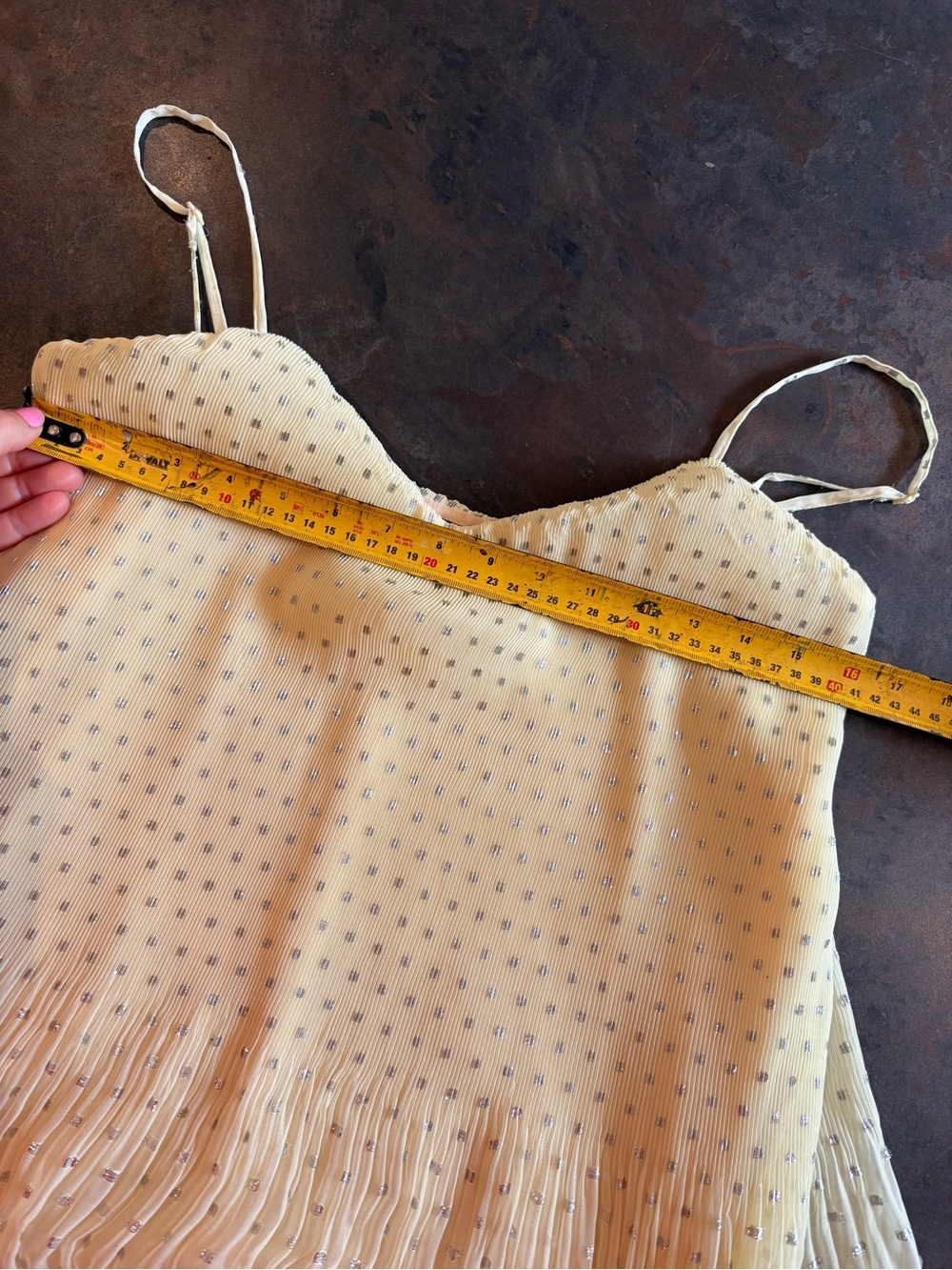 Zara Pale Yellow & Blush Tiered‎ Midi Dress XS - Picture 9 of 10